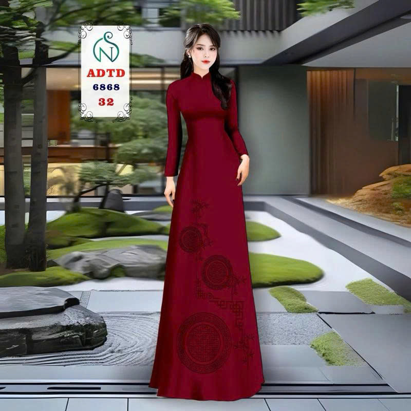 🎋 Tây Đô - Vải May Áo Dài Lụa Tô Châu In 4D | Họa Tiết Cây Trúc & Chữ Hỷ Sang Trọng