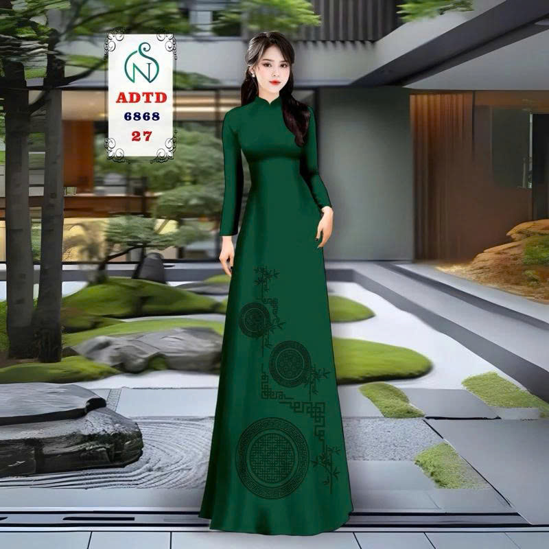 🎋 Tây Đô - Vải May Áo Dài Lụa Tô Châu In 4D | Họa Tiết Cây Trúc & Chữ Hỷ Sang Trọng