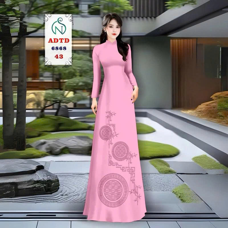 🎋 Tây Đô - Vải May Áo Dài Lụa Tô Châu In 4D | Họa Tiết Cây Trúc & Chữ Hỷ Sang Trọng