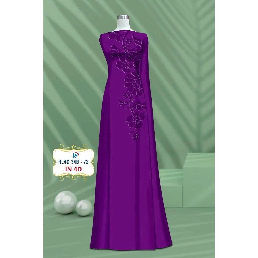 TÂY ĐÔ - VẢI MAY ÁO DÀI LỤA TÔ CHÂU IN 4D CAO CẤP HỌA TIẾT IN CHÌM TRÊN VẢI