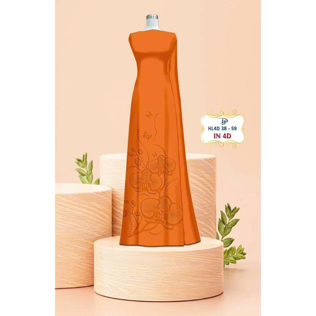 TÂY ĐÔ - VẢI MAY ÁO DÀI LỤA TÔ CHÂU IN 4D HỌA TIẾT HOA LAN DƯỚI TÀ