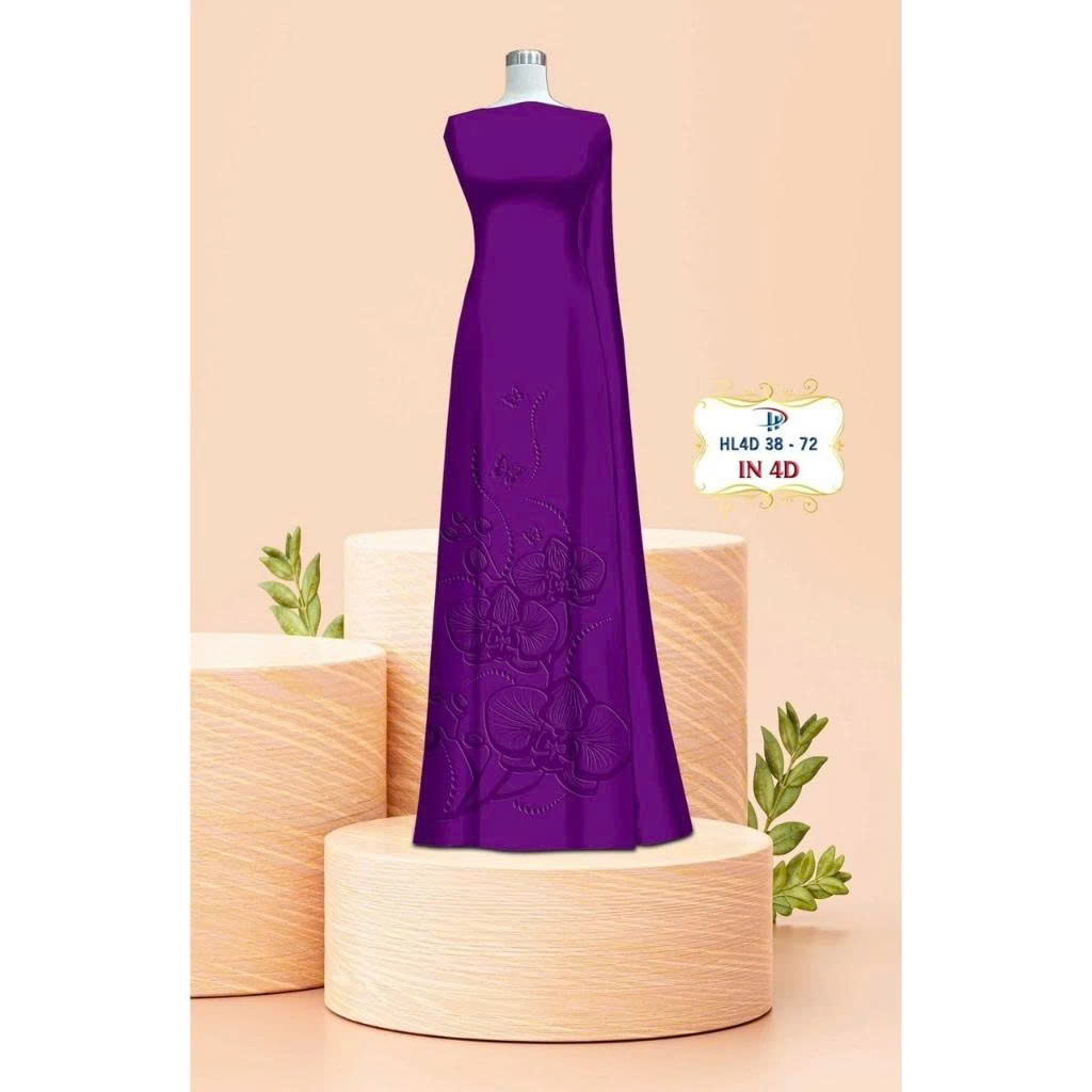 TÂY ĐÔ - VẢI MAY ÁO DÀI LỤA TÔ CHÂU IN 4D HỌA TIẾT HOA LAN DƯỚI TÀ