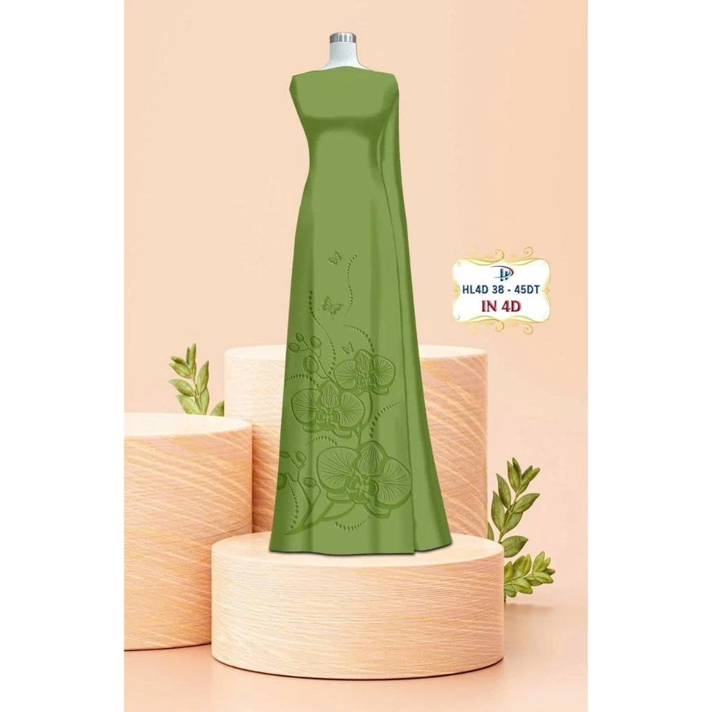 TÂY ĐÔ - VẢI MAY ÁO DÀI LỤA TÔ CHÂU IN 4D HỌA TIẾT HOA LAN DƯỚI TÀ