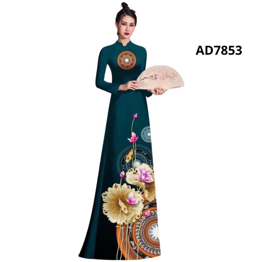 Tây Đô - Vải May Áo Dài Họa Tiết Hoa Sen - Trống Đồng Chất Liệu Lụa Hồng Anh Cao Cấp