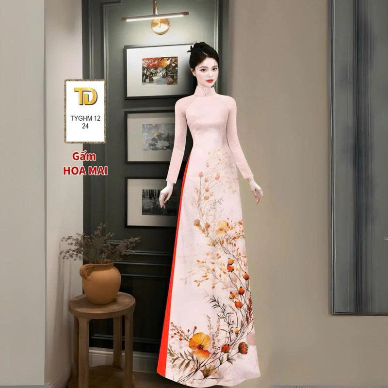 Tây Đô - Vải May Áo Dài Hoạ Tiết Hoa Nhẹ Nhàng, Màu Ngọt, Chất Liệu Vải Gấm Hoa Mai