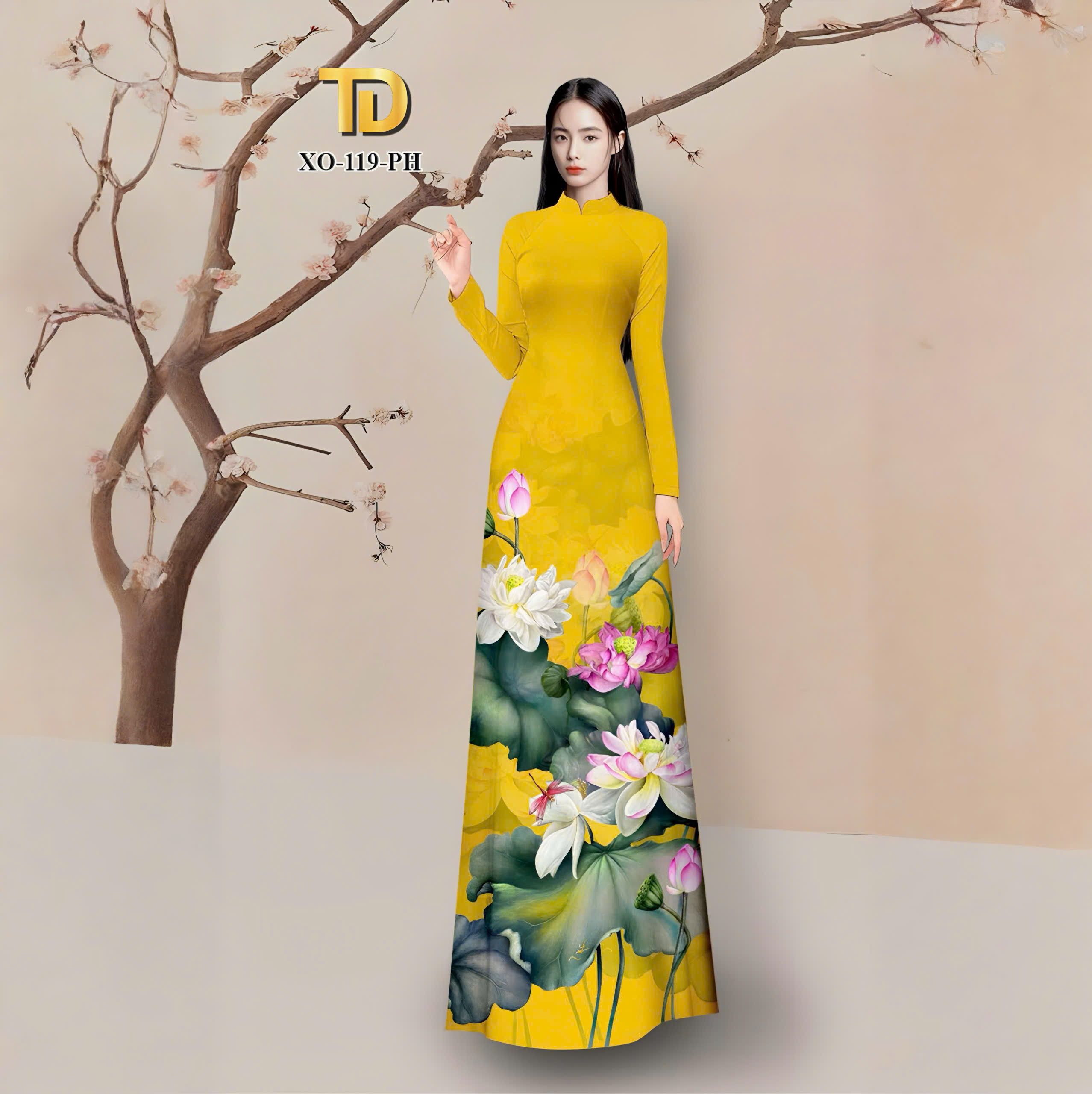 TÂY ĐÔ - VẢI ÁO DÀI HỌA TIẾT HOA SEN MỚI NHẤT, LỤA HỒNG ANH CO DÃN 4 CHIỀU