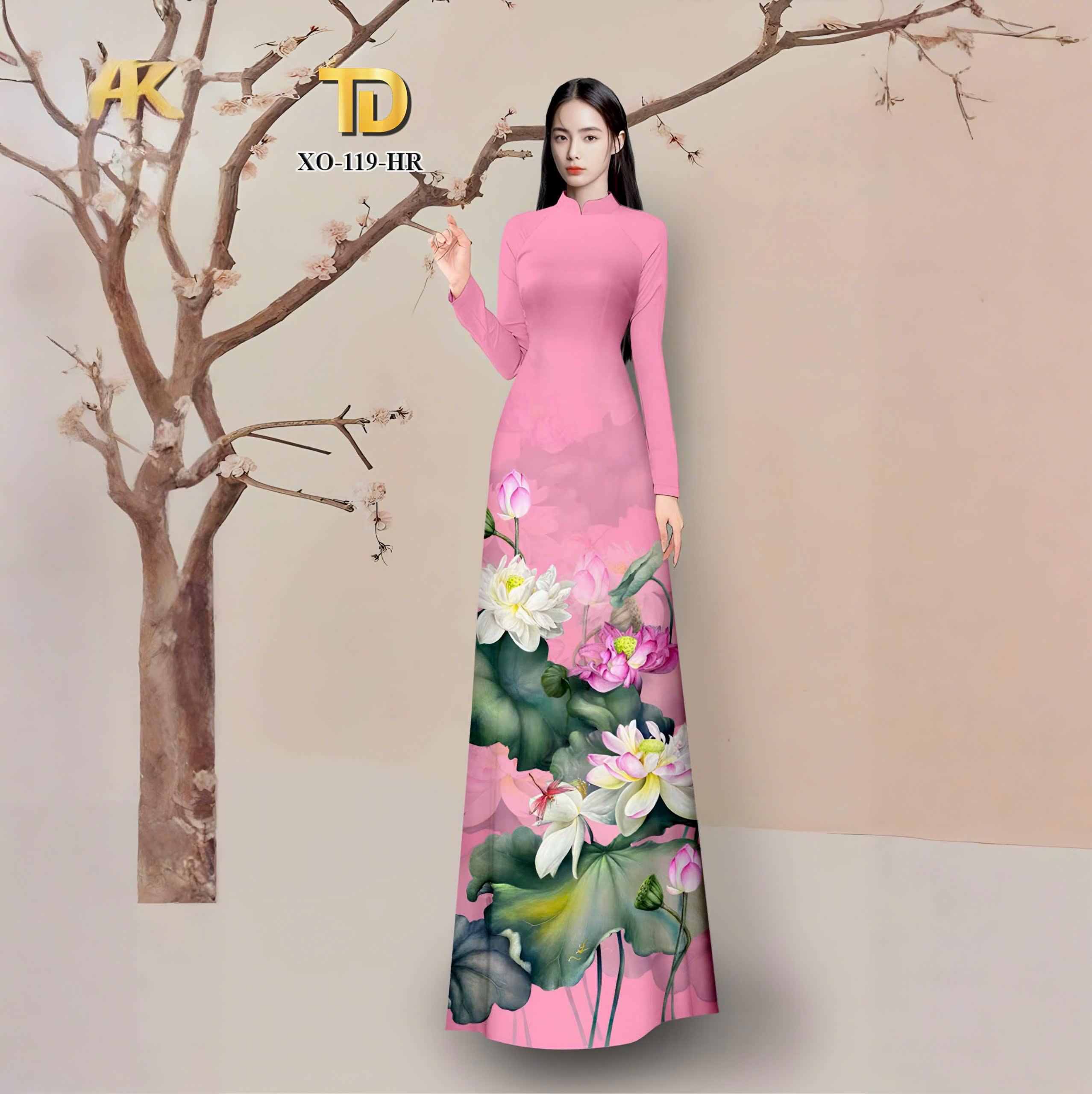 TÂY ĐÔ - VẢI ÁO DÀI HỌA TIẾT HOA SEN MỚI NHẤT, LỤA HỒNG ANH CO DÃN 4 CHIỀU