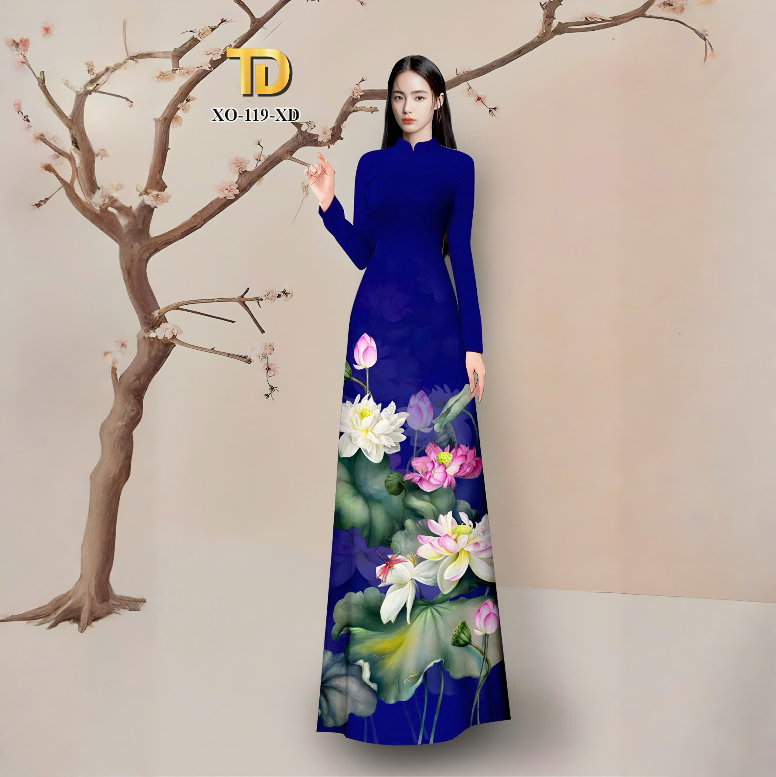 TÂY ĐÔ - VẢI ÁO DÀI HỌA TIẾT HOA SEN MỚI NHẤT, LỤA HỒNG ANH CO DÃN 4 CHIỀU