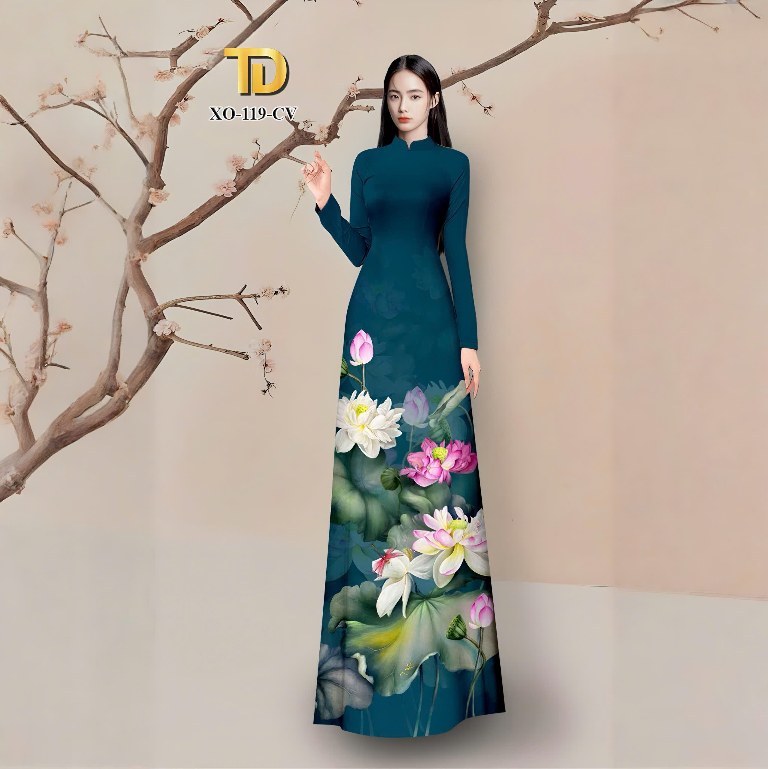 TÂY ĐÔ - VẢI ÁO DÀI HỌA TIẾT HOA SEN MỚI NHẤT, LỤA HỒNG ANH CO DÃN 4 CHIỀU