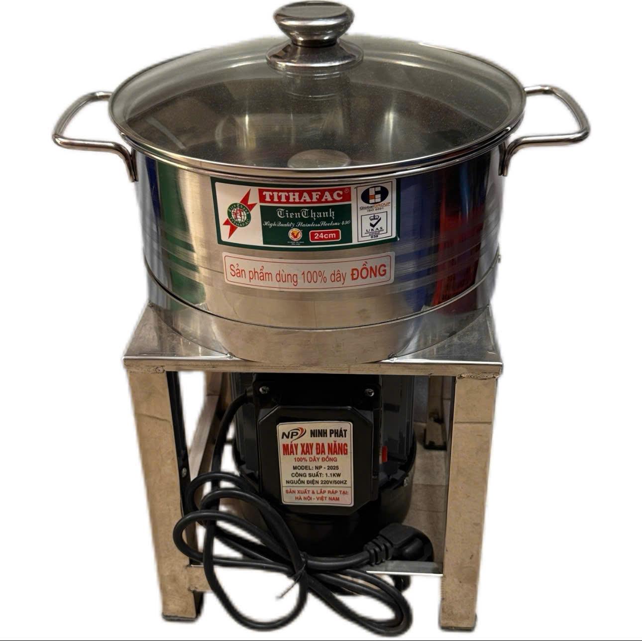 Điện Máy Minh Thành HD - Máy Xay Đa Năng 1.1kw Nồi 24cm Inox Dao Thả 2 Cánh Thương Hiệu NINH PHÁT 100% Dây Đồng Bảo Hành 12 Tháng Điện Áp: 220V/50Hz