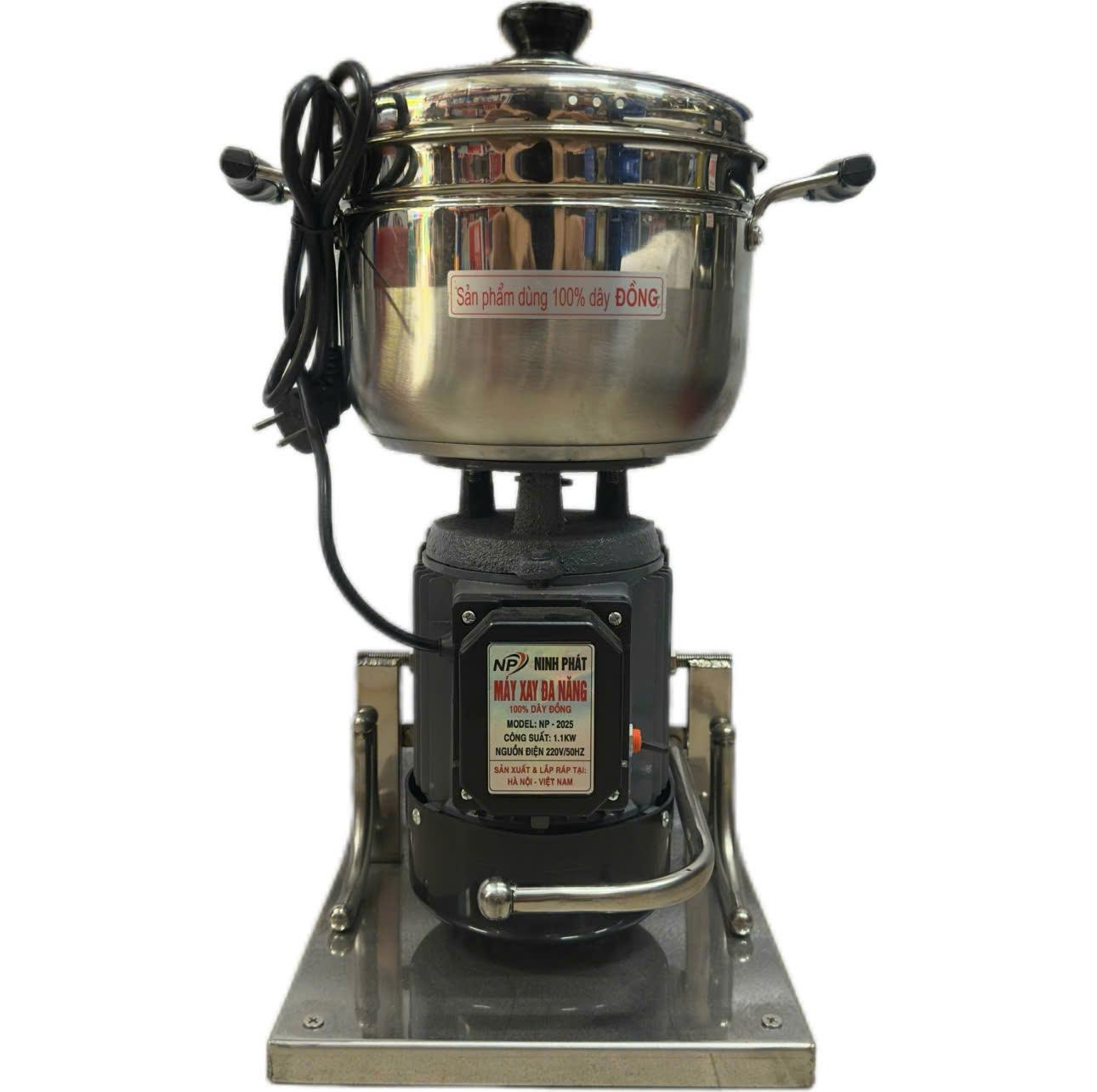 Điện Máy Minh Thành HD - Máy Xay Thịt Công Nghiệp 1.1kw - 220v Lõi Đồng 100% Khung Inox Tôn Nồi 22cm Dao 3 Cánh Inox Tặng Thanh Ruốc Thương Hiệu NINH PHÁT  Bảo Hành 12 Tháng