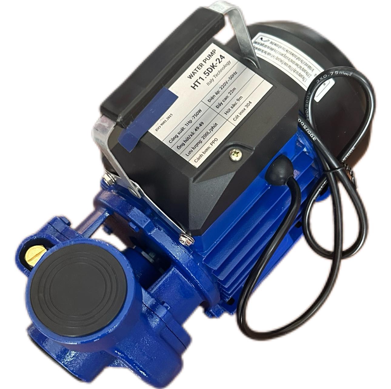 Điện Máy Minhh Thành HD - Máy Bơm Ly Tâm  750w - 220v Hút Sâu 8m Đẩy Cao 22m Hút Xả 49/49 Lưu Lượng 200 l/min Cánh Đồng Cốt Inox304 Thương Hiệu HTC Dây Đồng Bảo Hành 12 tháng