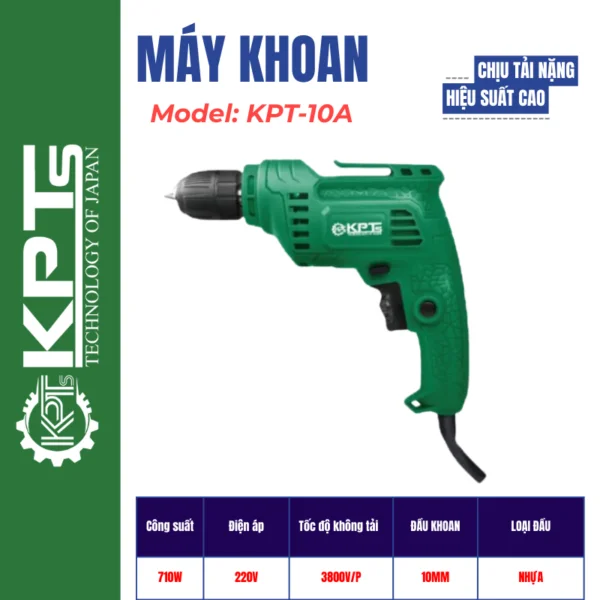 Máy Khoan Cầm Tay KPTs KPT-10A 710W Đầu 10mm Chuyên Bắt Vít Khoan Gỗ Khoan Sắt