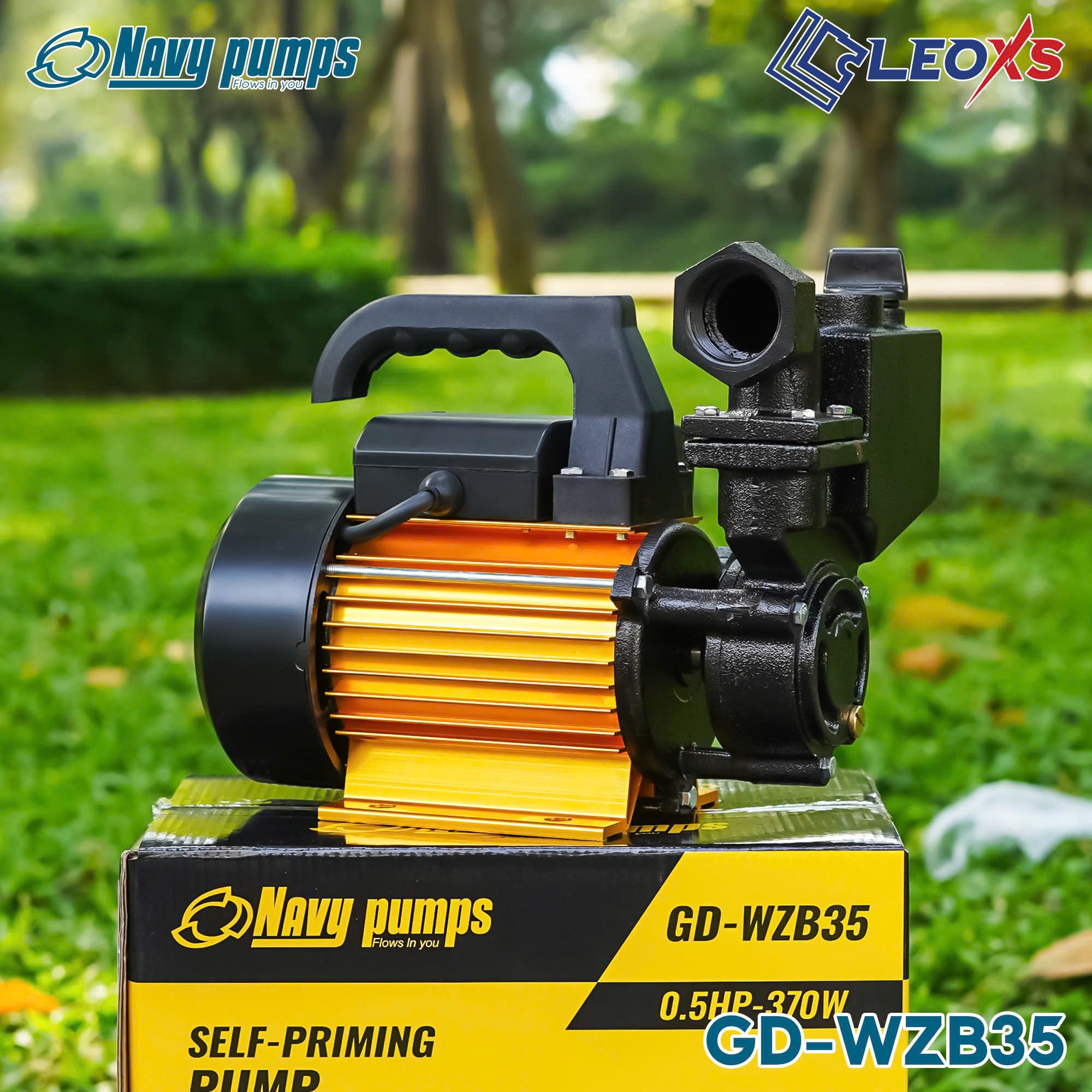 Điện Máy Minh Thành HD - Máy Bơm Nước Chân Không 375w - 220v Hút Sâu 8m Đẩy Cao 38m Hút Xả 34/34 Lưu Lượng 35 l/min Cánh Đồng Cốt Inox 304 Thương Hiệu NAVY Dây Đồng Bảo hành 24 tháng