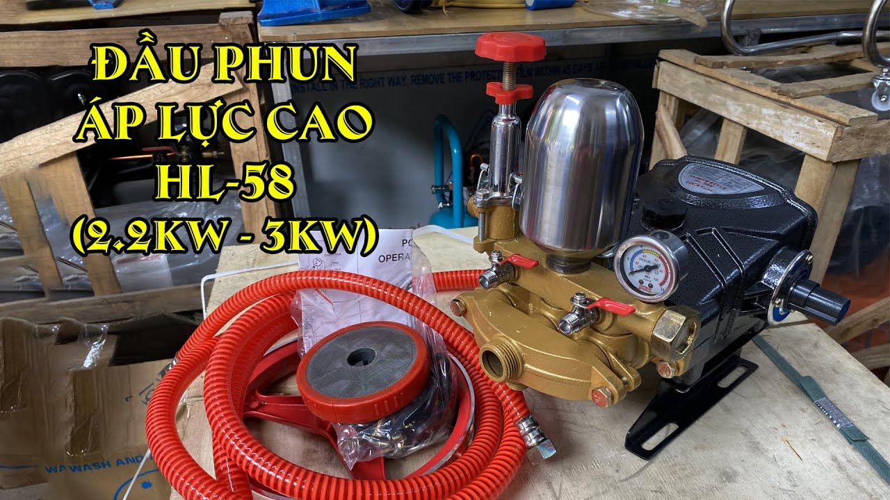 ĐẦU PHUN ÁP LỰC LUCKY HL58N MÀU ĐEN GÂN TY THÉP KHÔNG RỈ 30MM