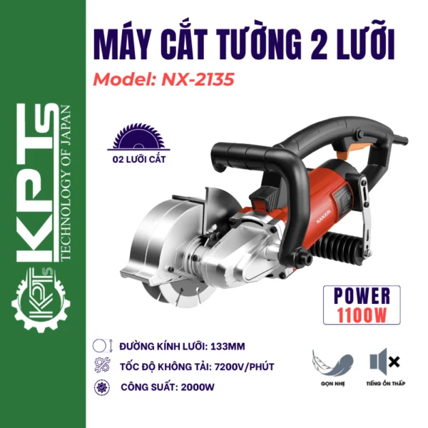 Máy Cắt Tường 2 Lưỡi NANXIN NX-2135 2000W Lưỡi 133MM Tốc Độ 7200R/MIN Máy Cắt Rãnh Tường Điện Nước