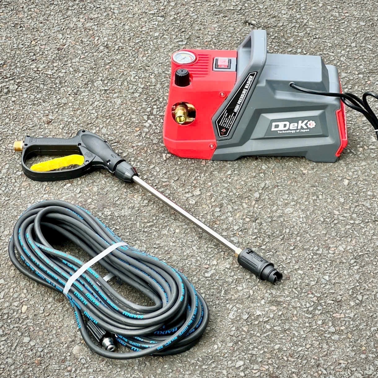 MÁY RỬA XE GIA ĐÌNH CÓ CHỈNH ÁP DDEKO DK-P2500 2500W 120BAR 10L