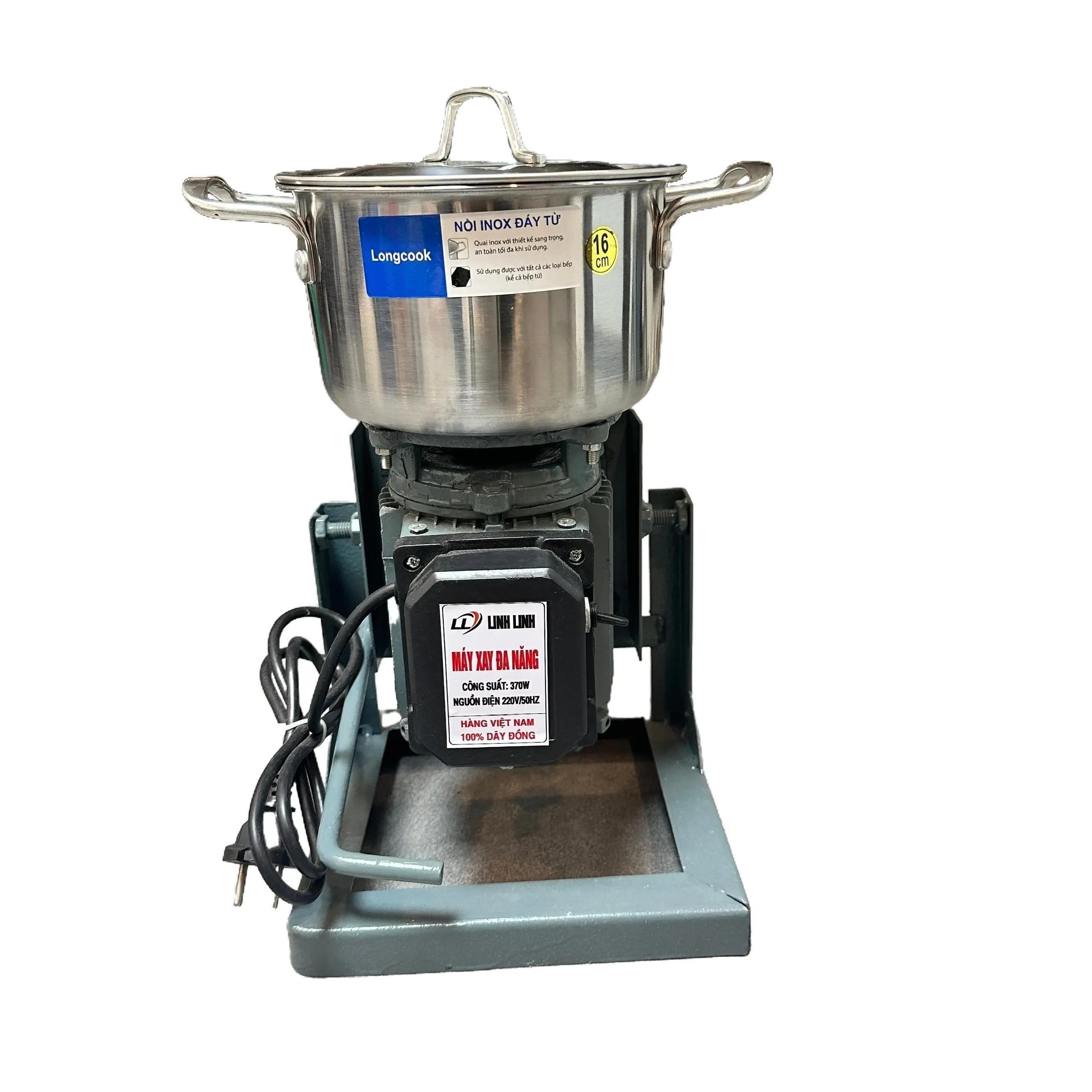 MÁY XAY THỊT CÁ CUA MÁY XAY ĐA NĂNG 370W NỒI ĐÁY BẰNG 16CM 2 DAO KÈM QUE RUỐC INOX