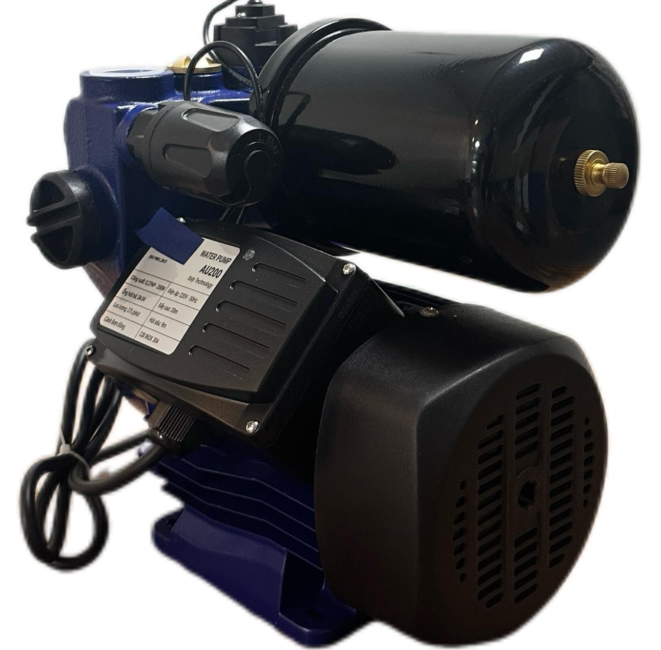 Điện Máy Minh Thành HD - Máy Bơm Tăng Áp 200w - 220v  Hút Sâu 8m Cột Áp 20m Hút Xả 34/34 Lưu Lượng 27 l/min Cánh Đồng Cốt Inox Thương Hiệu HTC Dây Đồng Bảo Hành 12 Tháng