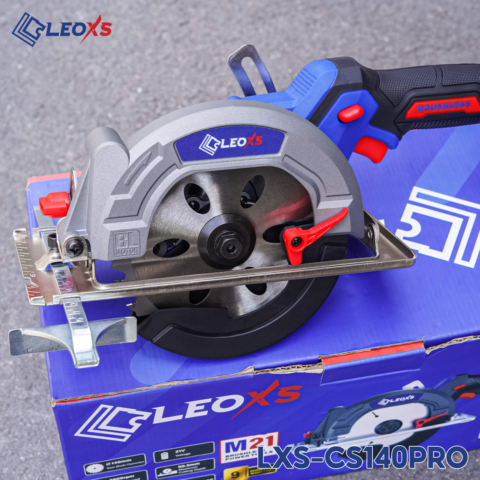 Thân Máy Cưa Đĩa Tròn Pin 21V LEOXs LXS-CS140PRO Không Chổi Than Lưỡi 140mm Cắt Gỗ Đa Năng