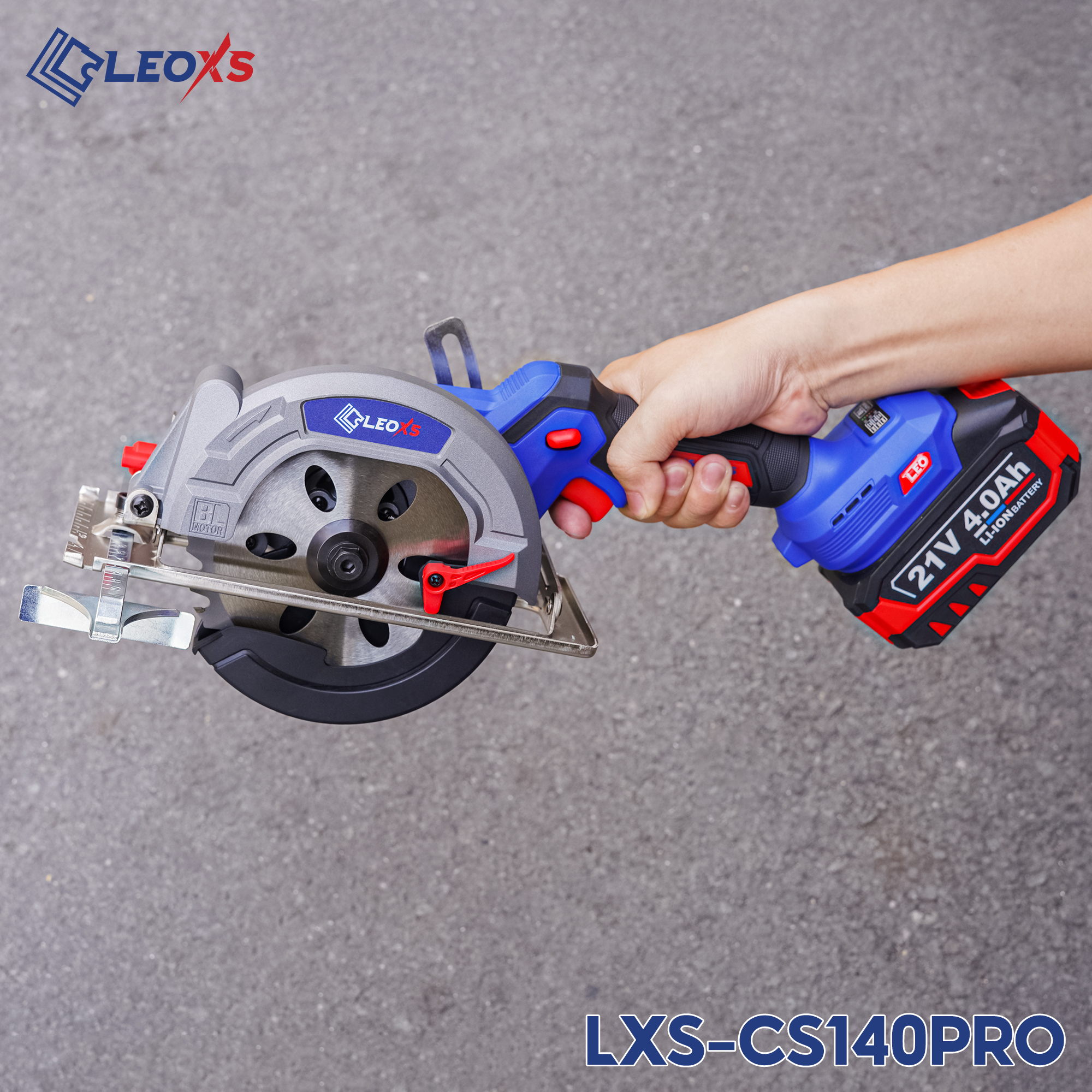 Thân Máy Cưa Đĩa Tròn Pin 21V LEOXs LXS-CS140PRO Không Chổi Than Lưỡi 140mm Cắt Gỗ Đa Năng