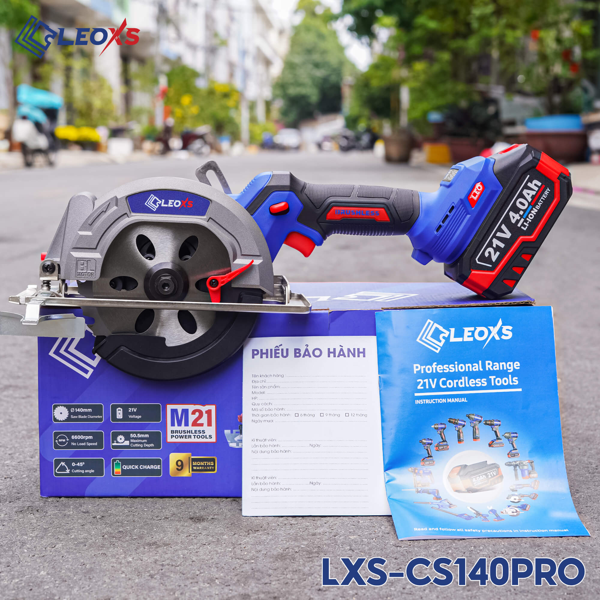 Thân Máy Cưa Đĩa Tròn Pin 21V LEOXs LXS-CS140PRO Không Chổi Than Lưỡi 140mm Cắt Gỗ Đa Năng