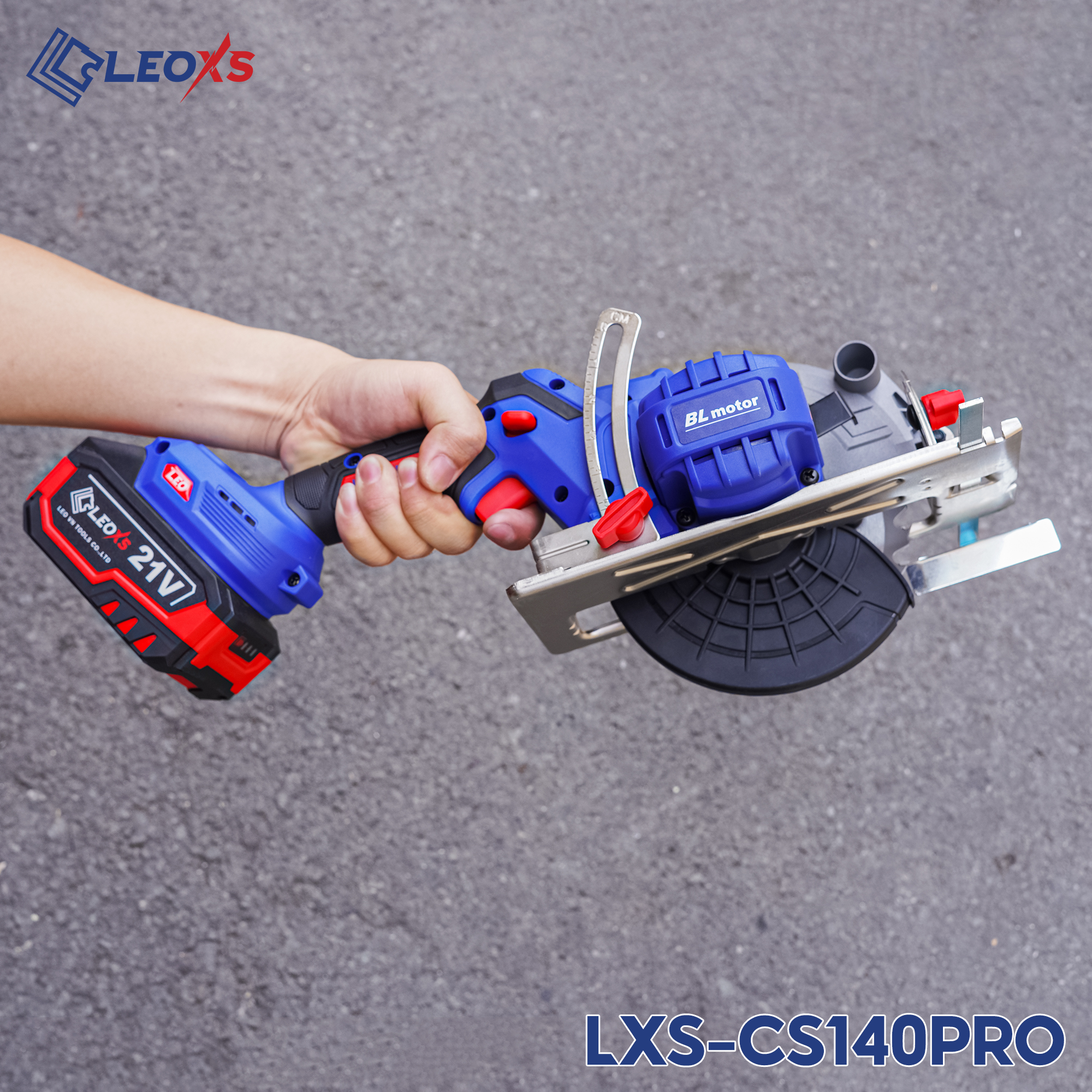 Thân Máy Cưa Đĩa Tròn Pin 21V LEOXs LXS-CS140PRO Không Chổi Than Lưỡi 140mm Cắt Gỗ Đa Năng
