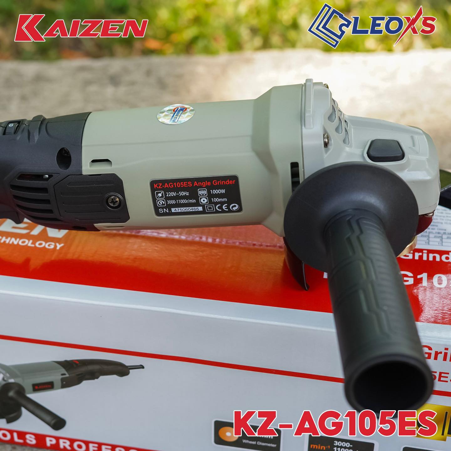 Máy Mài Góc 100mm KAIZEN KZ-AG105ES 1000W Công Tắc Hãm Điều Tốc 6 Cấp 11000rpm