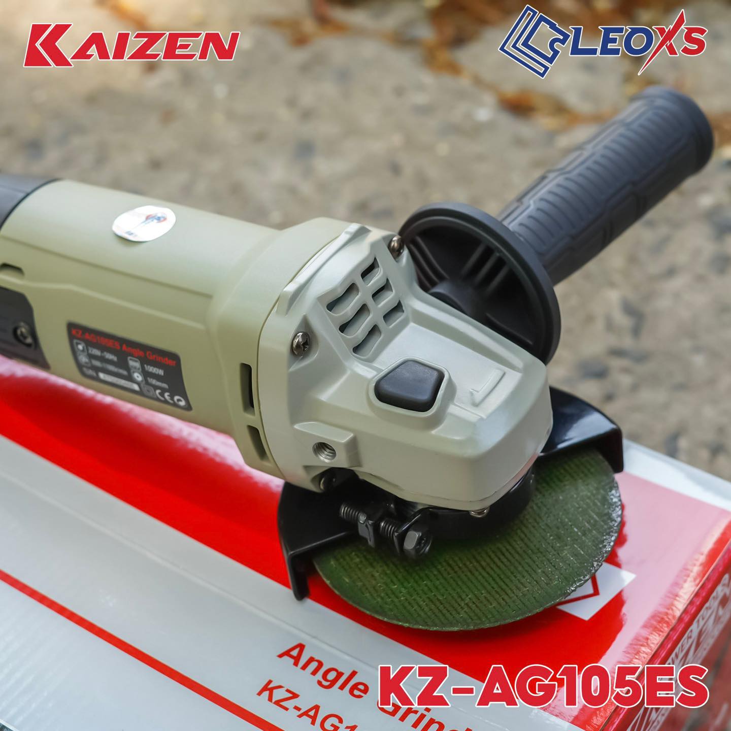 Máy Mài Góc 100mm KAIZEN KZ-AG105ES 1000W Công Tắc Hãm Điều Tốc 6 Cấp 11000rpm