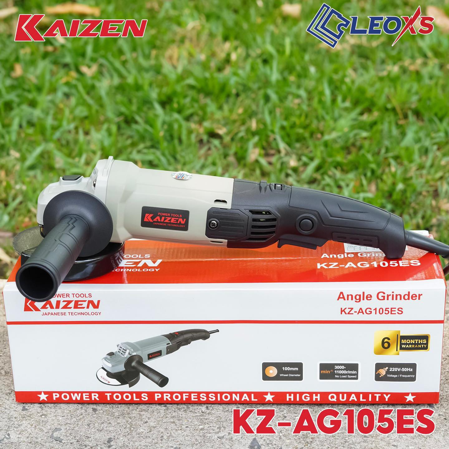 Máy Mài Góc 100mm KAIZEN KZ-AG105ES 1000W Công Tắc Hãm Điều Tốc 6 Cấp 11000rpm
