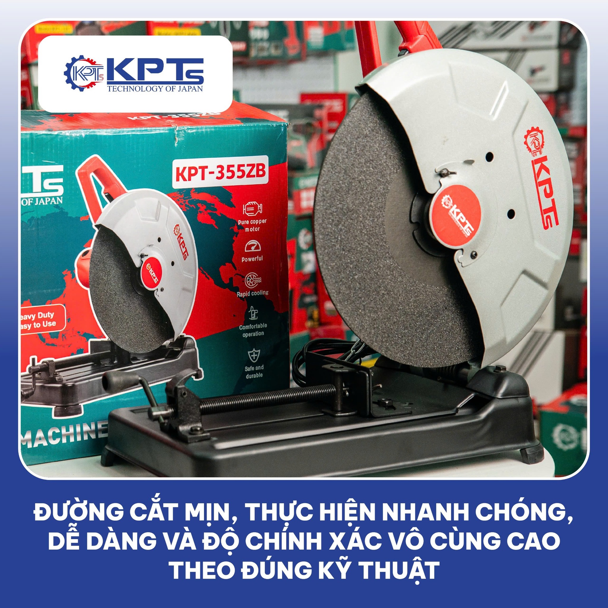 Máy Cắt Sắt KPTs KPT-355ZB 355mm 2500W Chính Hãng, Tốc Độ 3900 V/P Cắt Khỏe Ít Rung
