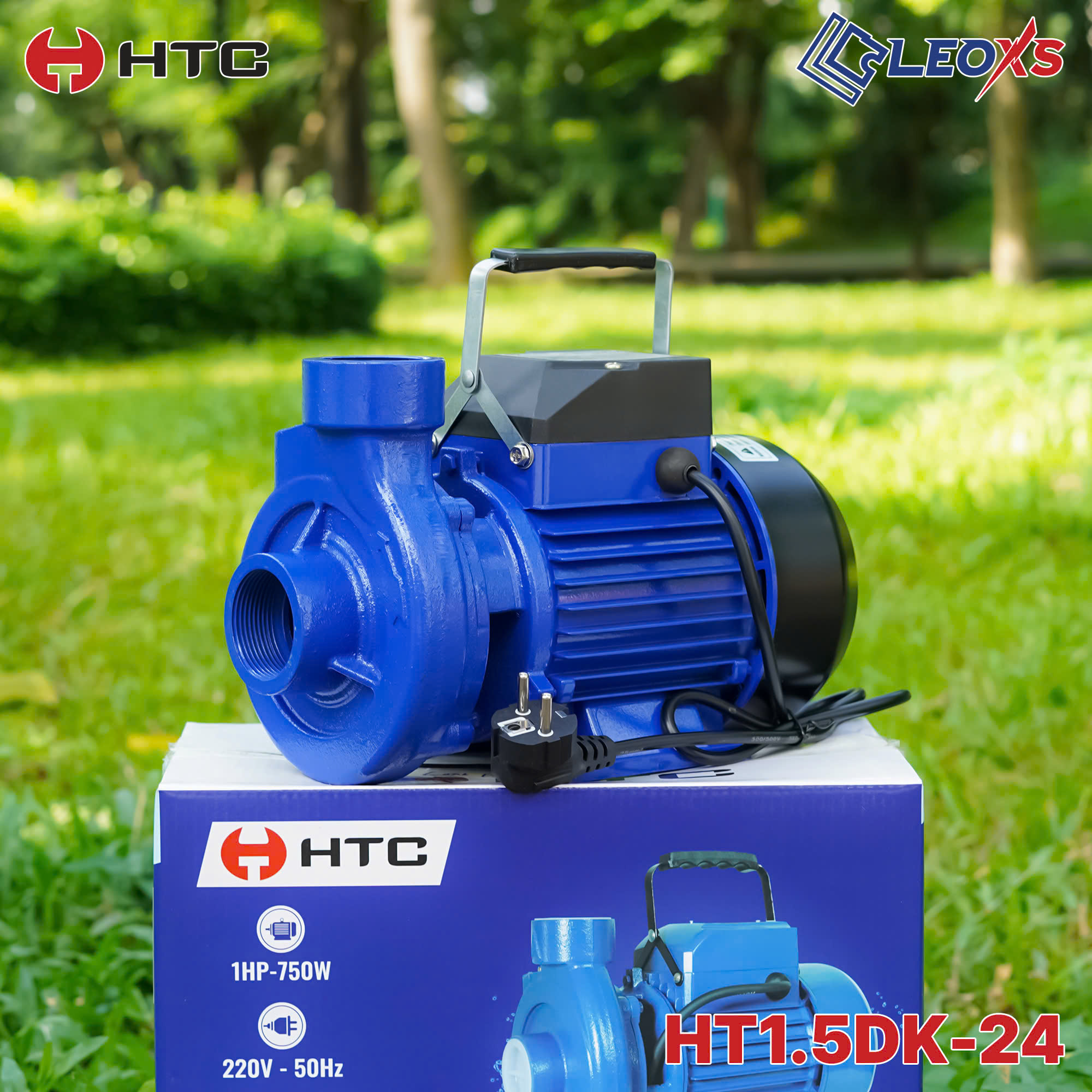 MÁY BƠM NƯỚC 750W TƯỚI TIÊU HTC CÔNG SUẤT 1 NGỰA MODEL HT1.5DK-24 ỐNG HÚT/XẢ 49/49