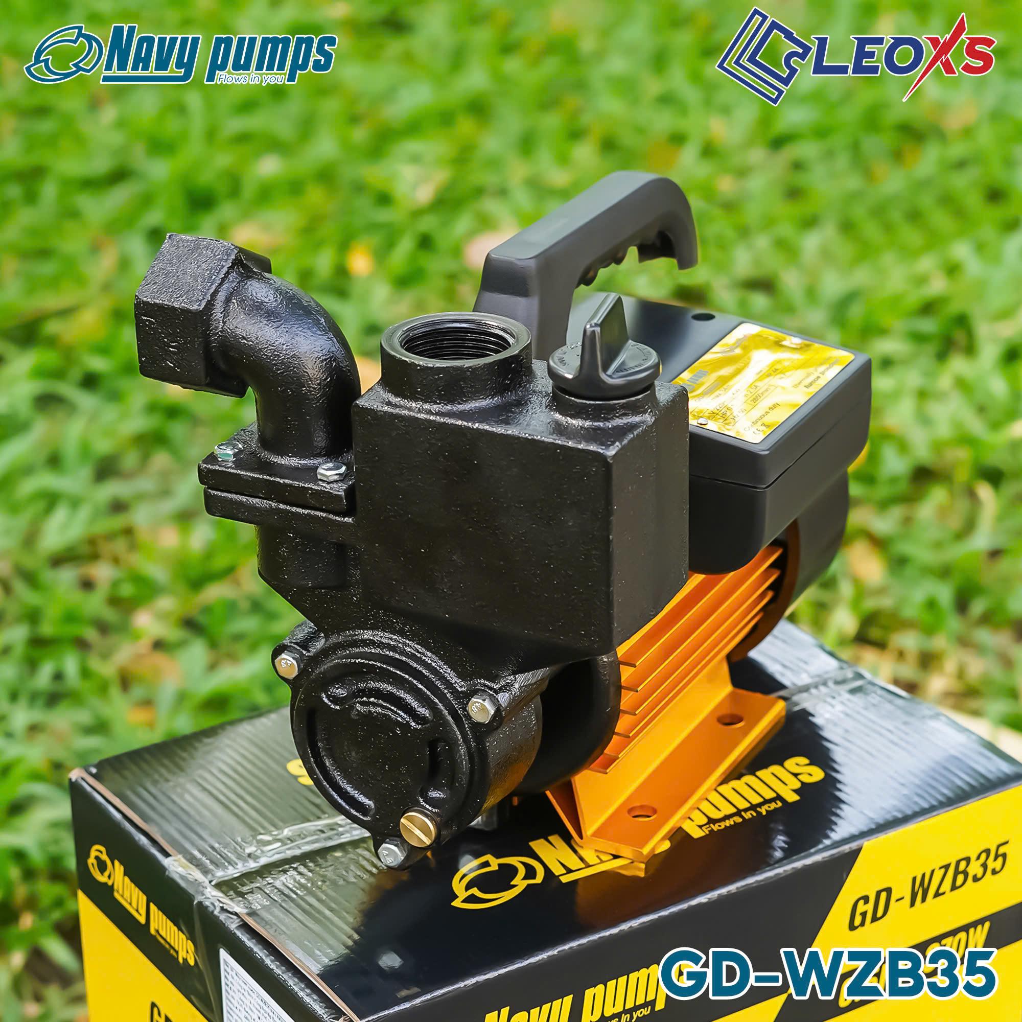 Điện Máy Minh Thành HD - Máy Bơm Nước Chân Không 375w - 220v Hút Sâu 8m Đẩy Cao 38m Hút Xả 34/34 Lưu Lượng 35 l/min Cánh Đồng Cốt Inox 304 Thương Hiệu NAVY Dây Đồng Bảo hành 24 tháng