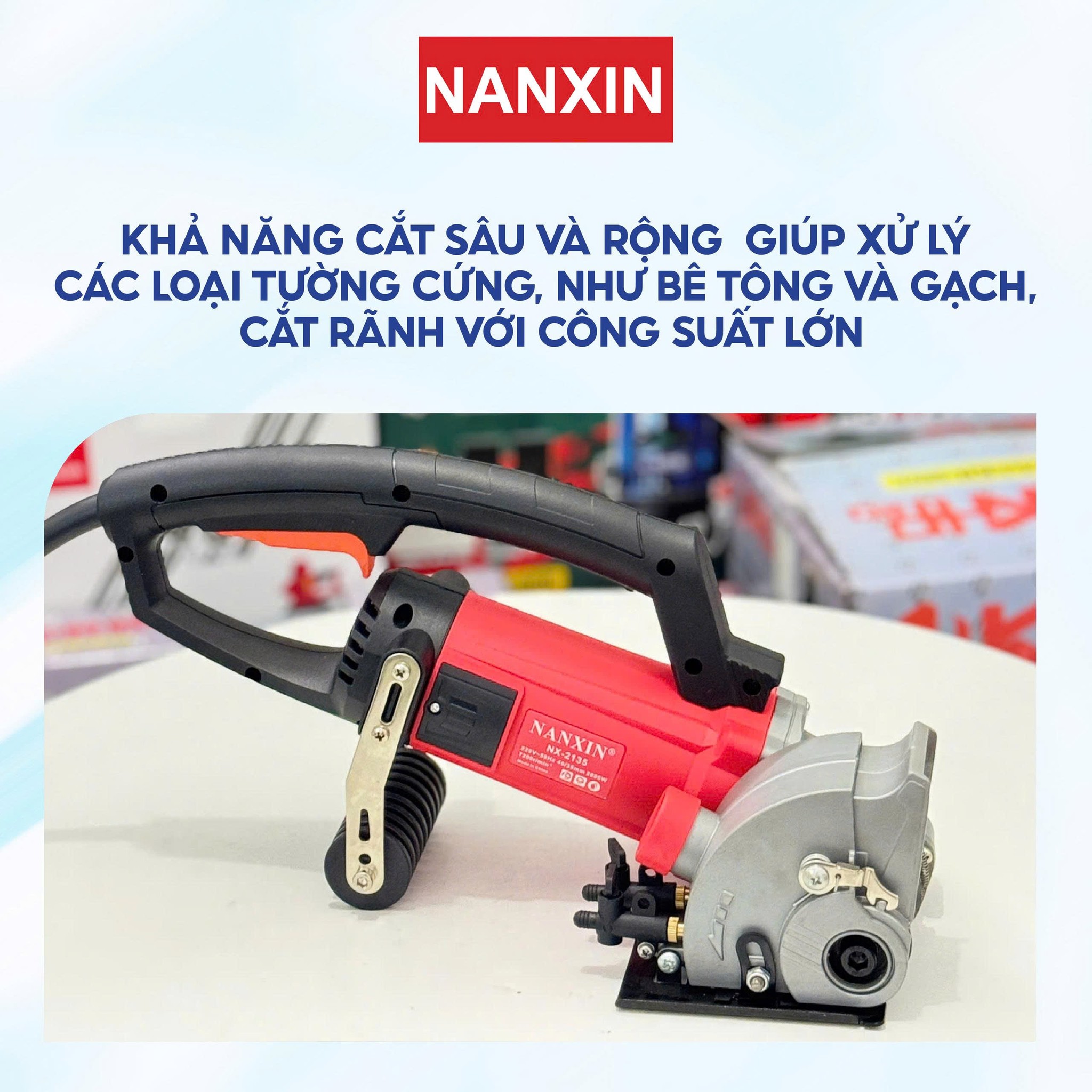 Máy Cắt Tường 2 Lưỡi NANXIN NX-2135 2000W Lưỡi 133MM Tốc Độ 7200R/MIN Máy Cắt Rãnh Tường Điện Nước
