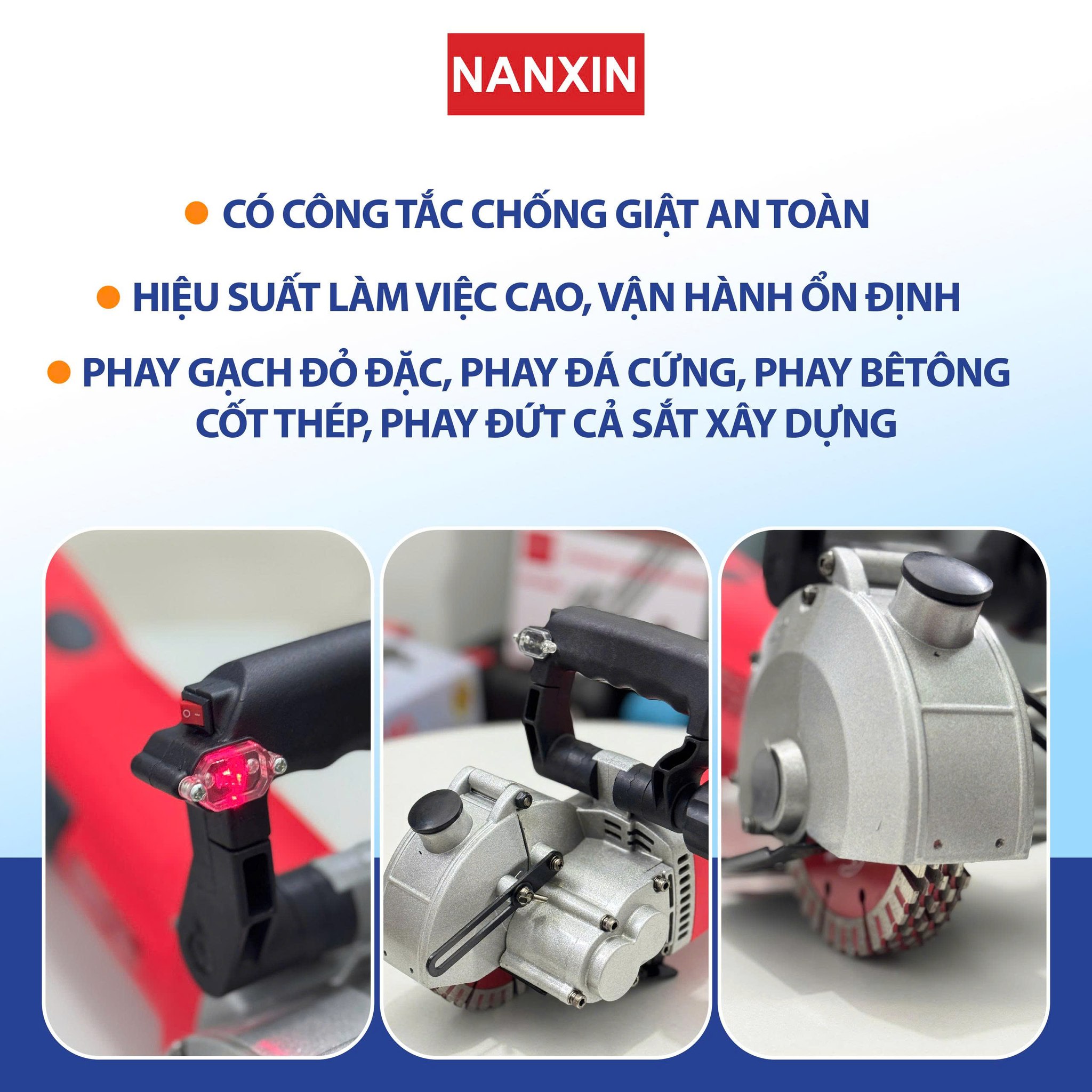 Máy Cắt Tường 5 Lưỡi NANXIN NX-5135 5200W Lưỡi 133MM Tốc Độ 7000V/P Chuyên Cắt Rãnh Tường