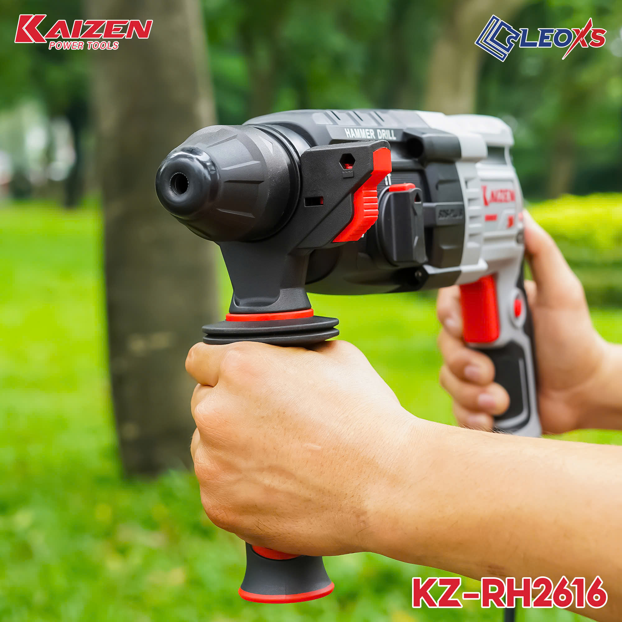 Máy Khoan Bê Tông 3 Chức Năng KAIZEN KZ-RH2616 1010W Khoan Đục 26MM Lực Đập 2.8J Có Đèn Led Chuyên Công Trình