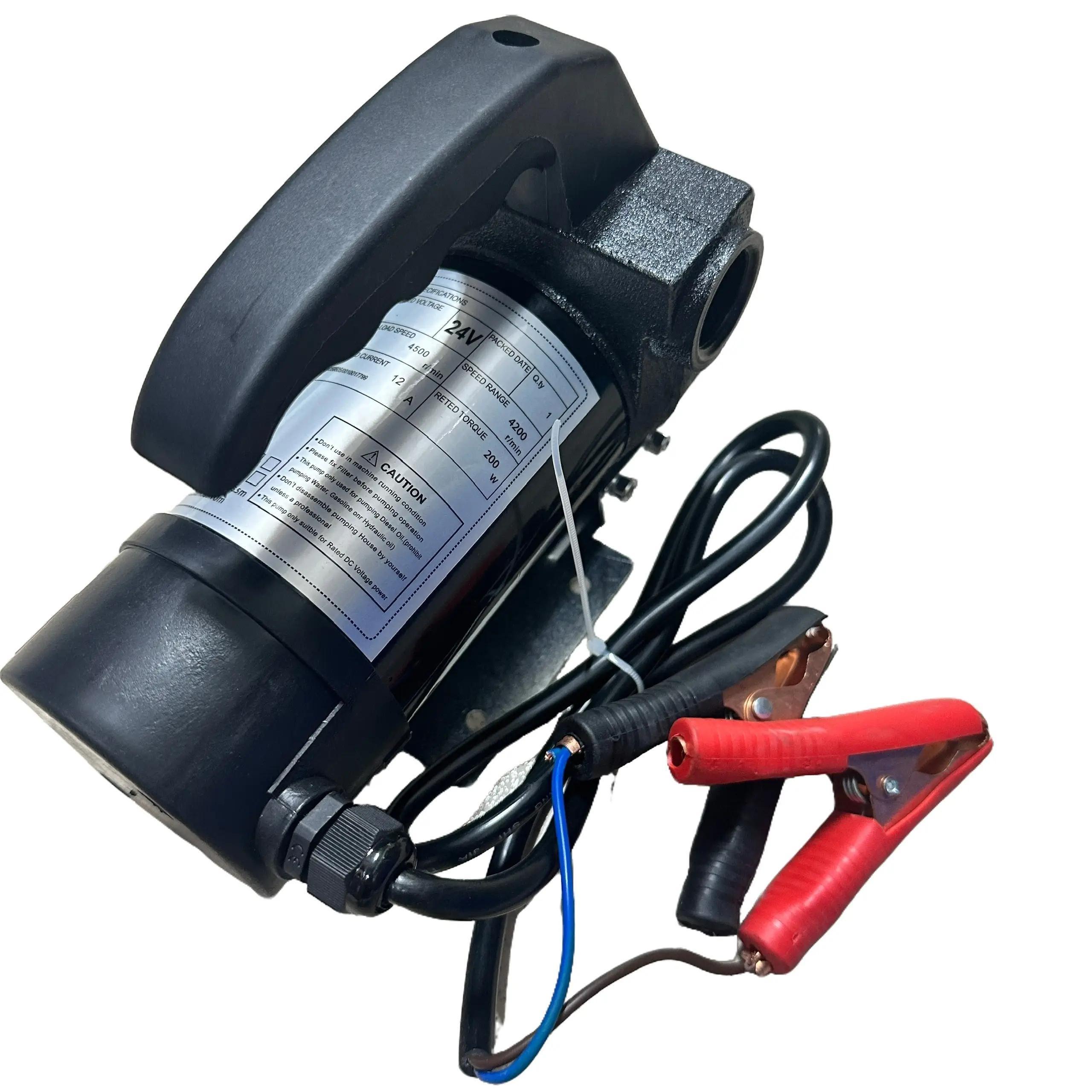 MÁY BƠM DẦU 200W 24V HÚT SÂU 3M ĐẾN 8M CỘT ÁP 10 ĐẾN 15M HÚT XẢ 25/25 LƯU LƯỢNG 40 L/MIN HÚT DẦU DIESEL NHỎ GỌN