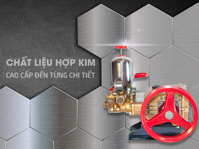 ĐẦU PHUN ÁP LỰC ĐẦU MÁY RỬA XE DÂY ĐAI LUCKY HL50N MÀU VÀNG ĐỒNG GÂN TY THÉP KHÔNG RỈ 30MM