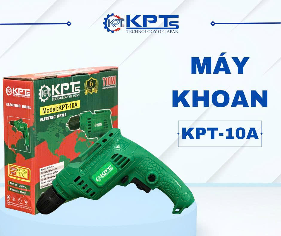 Máy Khoan Cầm Tay KPTs KPT-10A 710W Đầu 10mm Chuyên Bắt Vít Khoan Gỗ Khoan Sắt