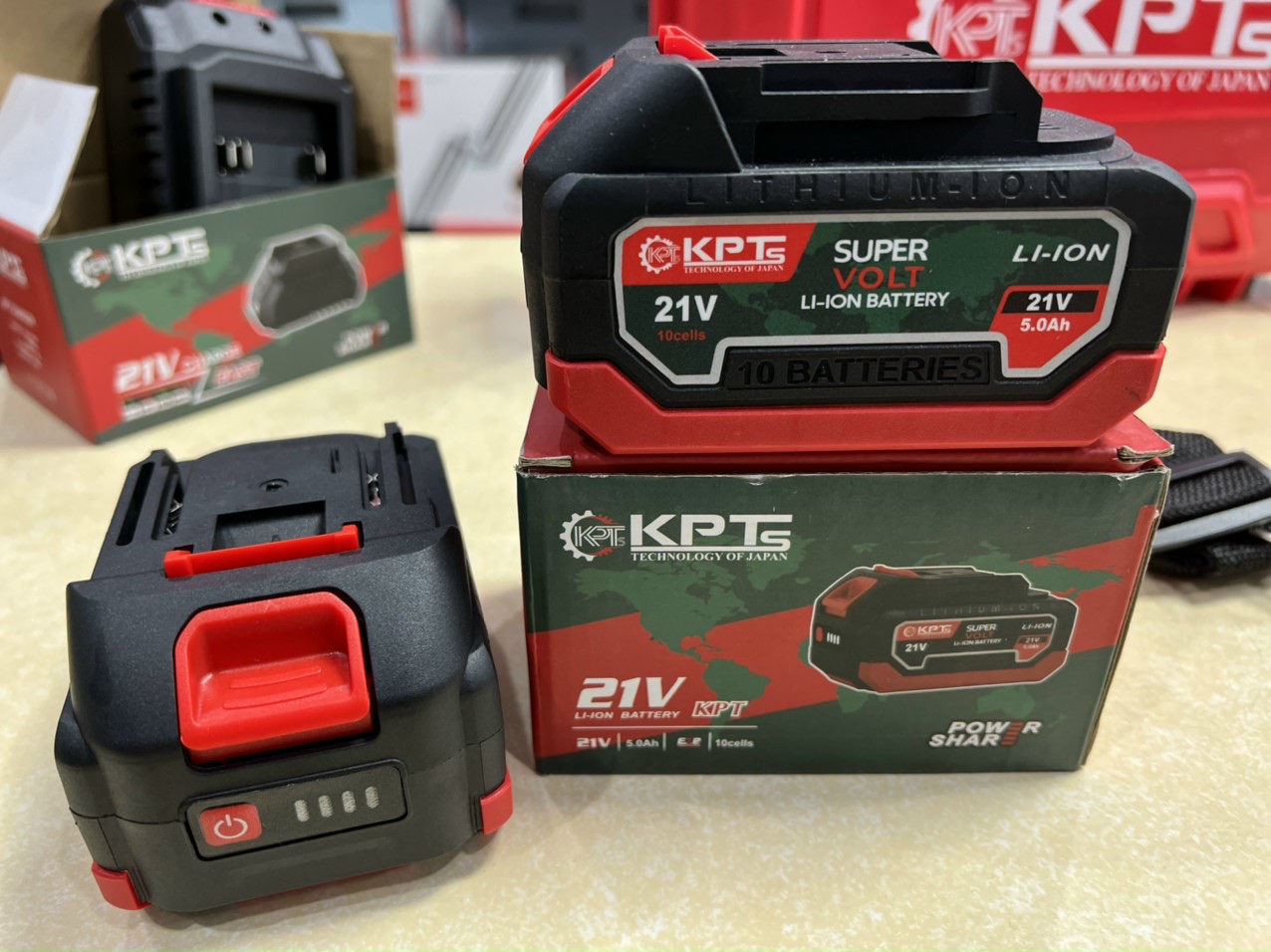 Pin 21V KPTs PIN-10CELL 10 Cell 5.0Ah Chân M21 Lithium-Ion Dùng Cho Máy Khoan Máy Mài Máy Siết Bulông
