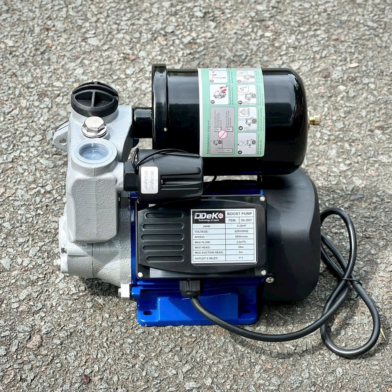 MÁY BƠM TĂNG ÁP TỰ ĐỘNG 300W DDEKO DK-300T BƠM ĐƯỢC NƯỚC NÓNG TĂNG ÁP VÒI TỔNG THIẾT BỊ GIA ĐÌNH