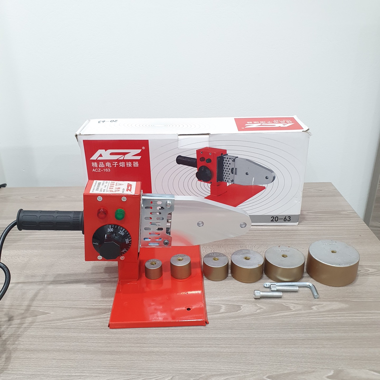 MÁY HÀN NHIỆT ỐNG NƯỚC ACZ-163 2 ỐC HÀN 6 BỘ CỐI HÀN KÍCH THƯỚC 20-63MM