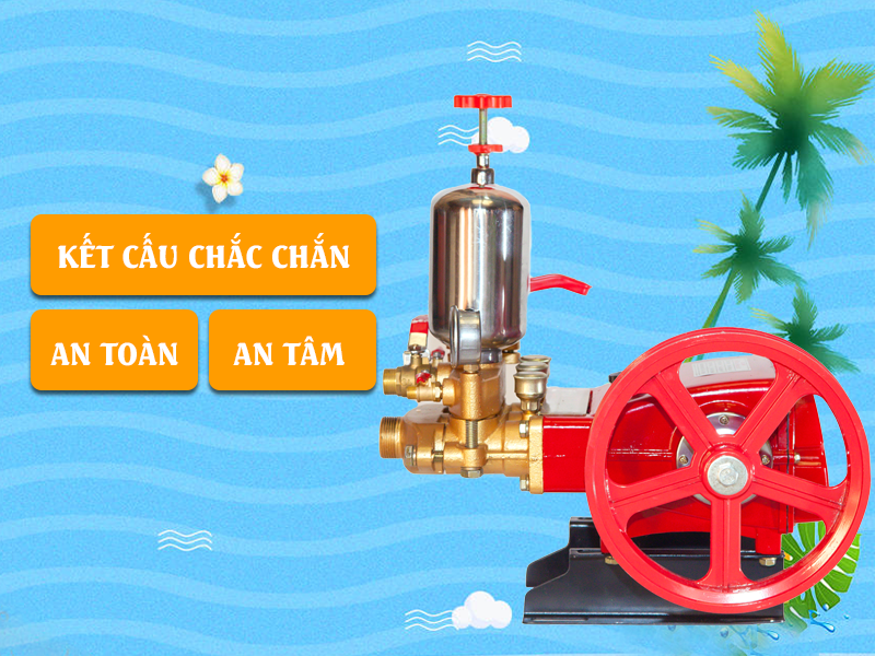 Đầu Phun Áp Lực Lucky HL80N Piston Thép 30mm 50Bar 80L/P Dùng Motor 3 Pha & Động Cơ Nổ Phun Thuốc Rửa Xe