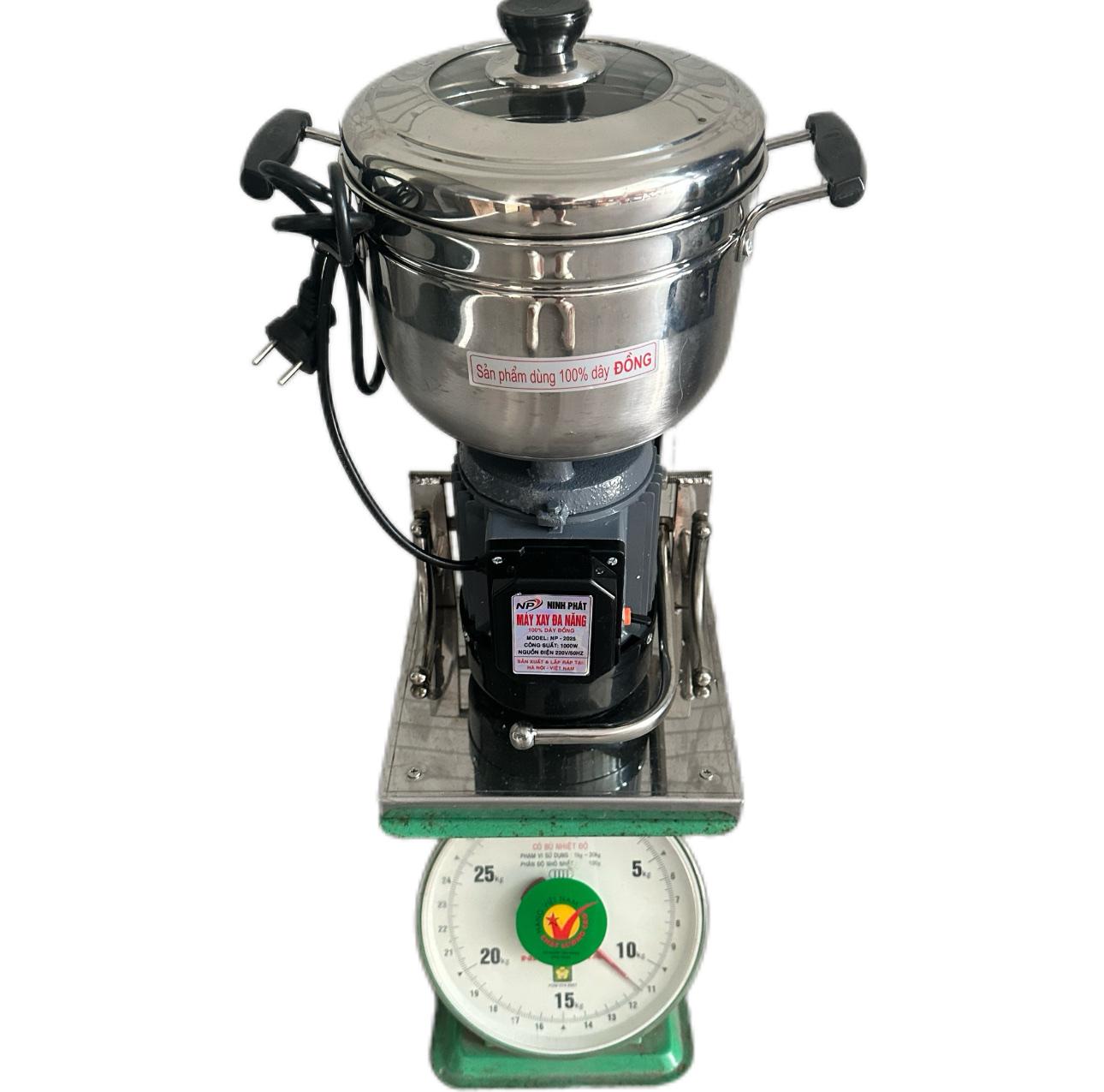 Điện Máy Minh Thành HD - Máy Xay Thịt Công Nghiệp 1000w Khung Inox Tôn Nồi 22cm Dao 3 Cánh Inox Tặng Thanh Ruốc Dây Đồng Thương Hiệu NINH PHÁT  Bảo Hành 12 Tháng