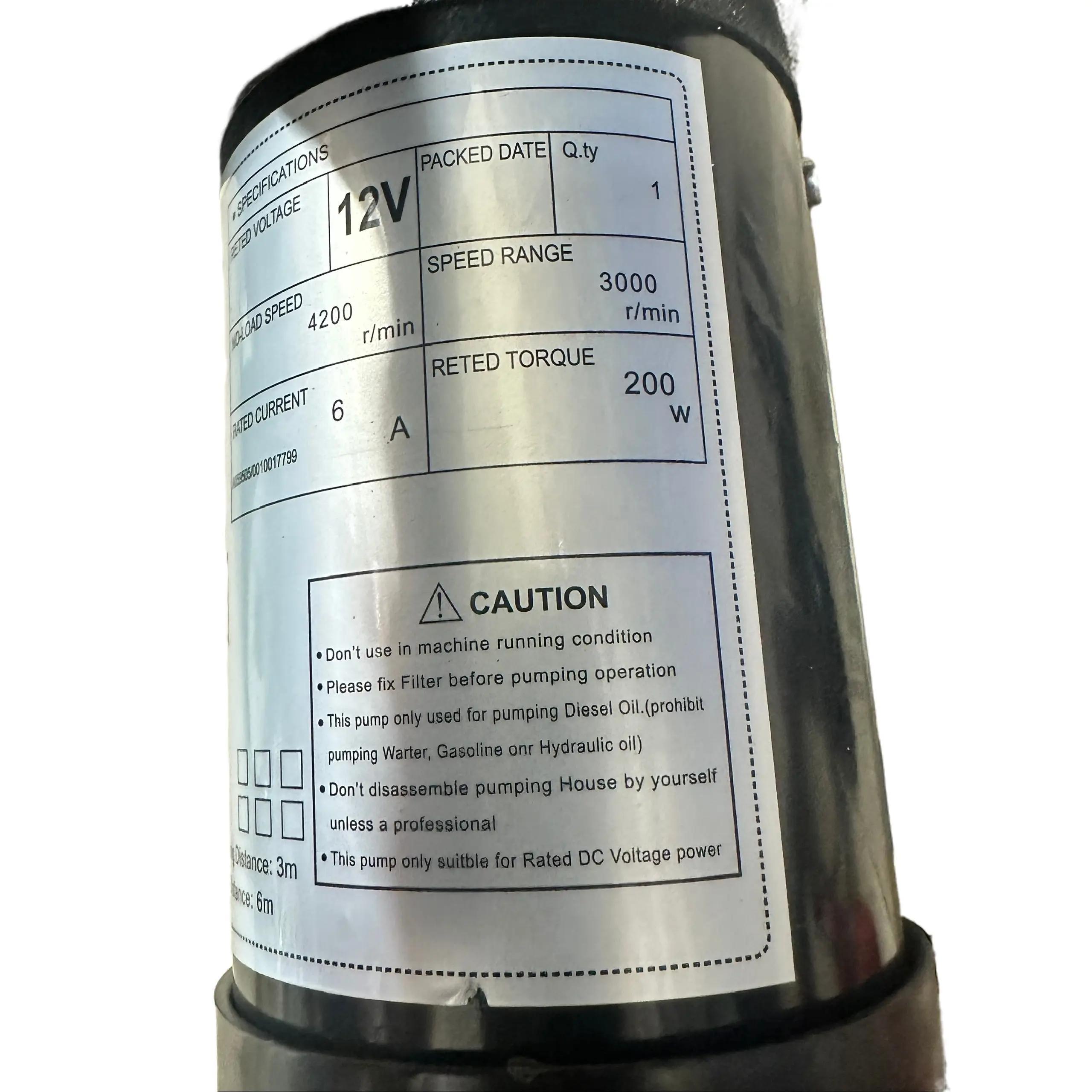 MÁY BƠM DẦU 200W 12V HÚT SÂU 3M ĐẾN 8M CỘT ÁP 10 ĐẾN 15M HÚT XẢ 25/25 LƯU LƯỢNG 40 L/MIN HÚT DẦU DIESEL NHỎ GỌN