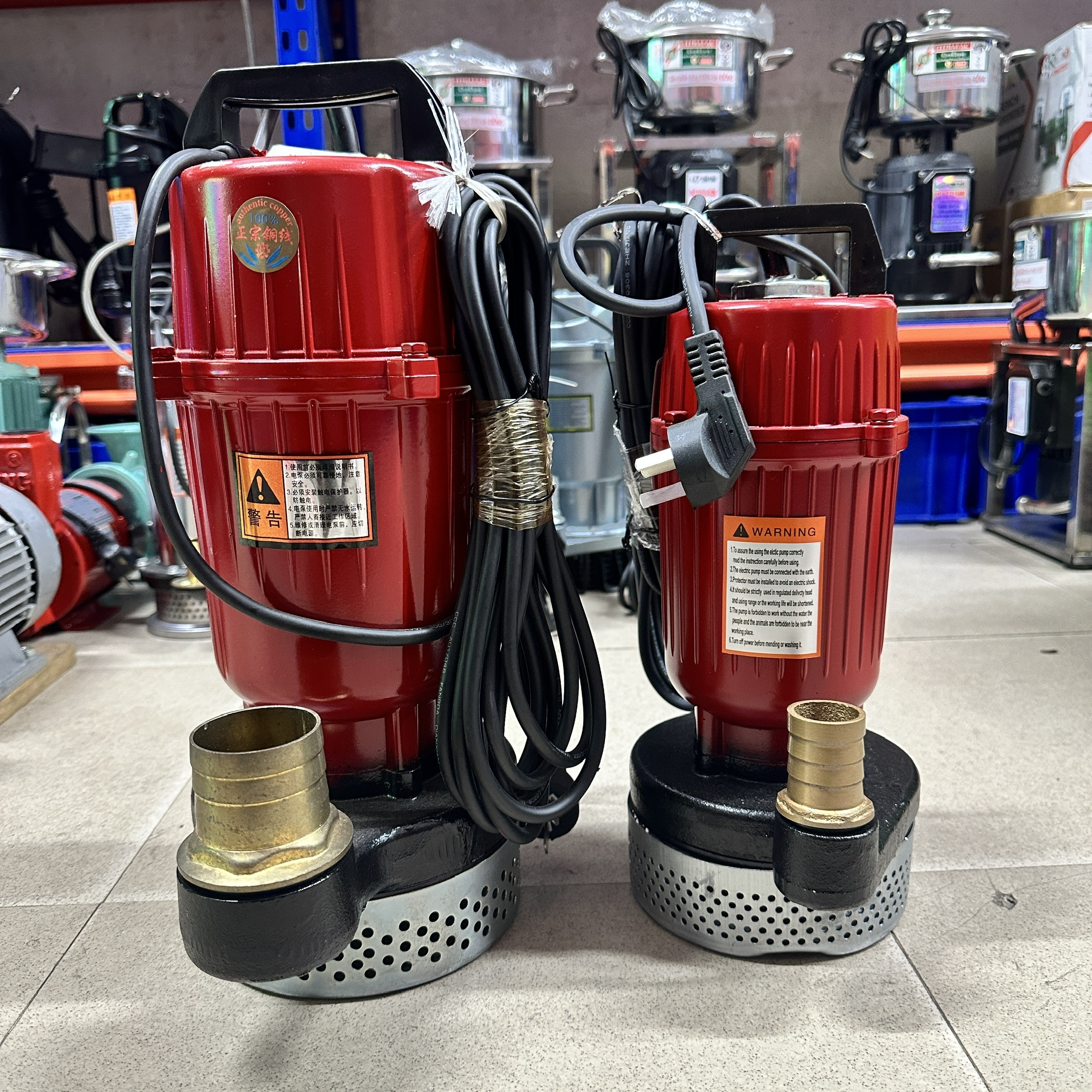MÁY BƠM CHÌM NƯỚC SẠCH 750W-220V BƠM TÕM ĐỎ QDX10-15-0.75 ỐNG XẢ 50MM LƯU LƯỢNG 10M3/H MAX 15M BƠM AO HỒ GIẾNG KHOAN HÚT NƯỚC SINH HOẠT