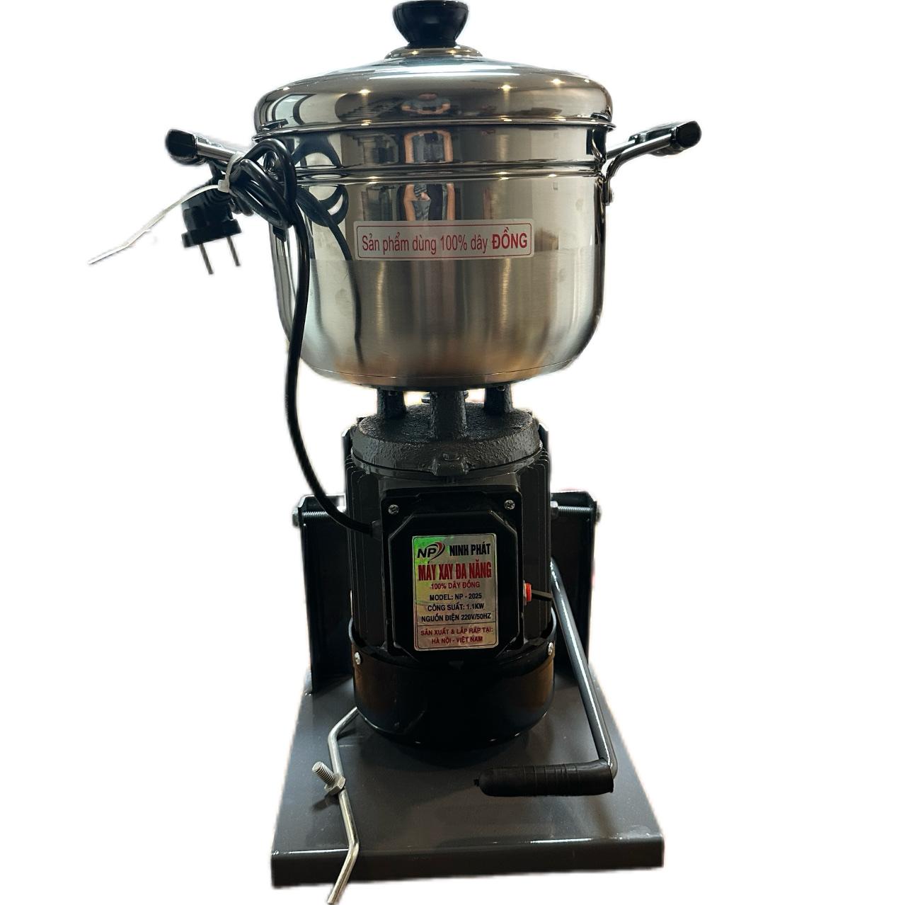Điện Máy Minh Thành HD - Máy Xay Thịt Công Nghiệp 1.1kw - 220v Lõi Đồng 100% Khung Thép Nồi 22cm Dao 3 Cánh Inox Tặng Thanh Ruốc Thương Hiệu NINH PHÁT Bảo Hành 12 Tháng