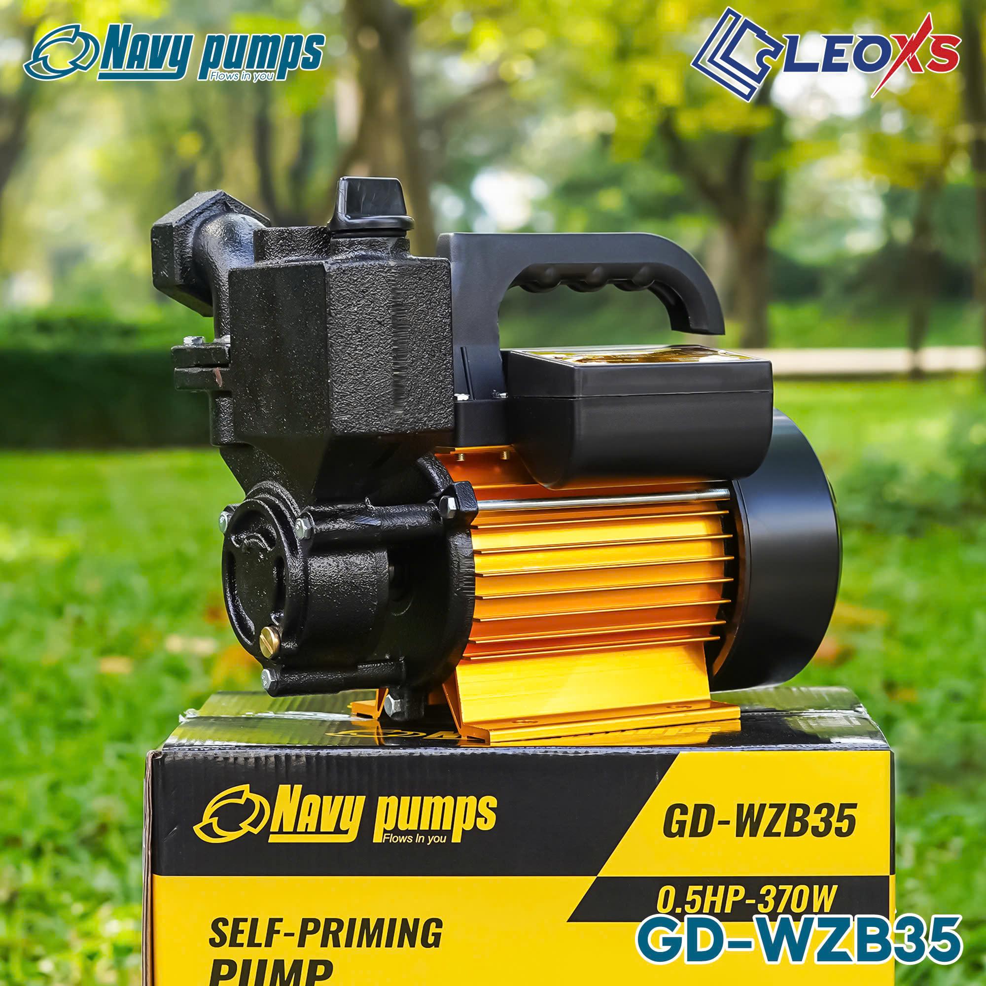 Điện Máy Minh Thành HD - Máy Bơm Nước Chân Không 375w - 220v Hút Sâu 8m Đẩy Cao 38m Hút Xả 34/34 Lưu Lượng 35 l/min Cánh Đồng Cốt Inox 304 Thương Hiệu NAVY Dây Đồng Bảo hành 24 tháng