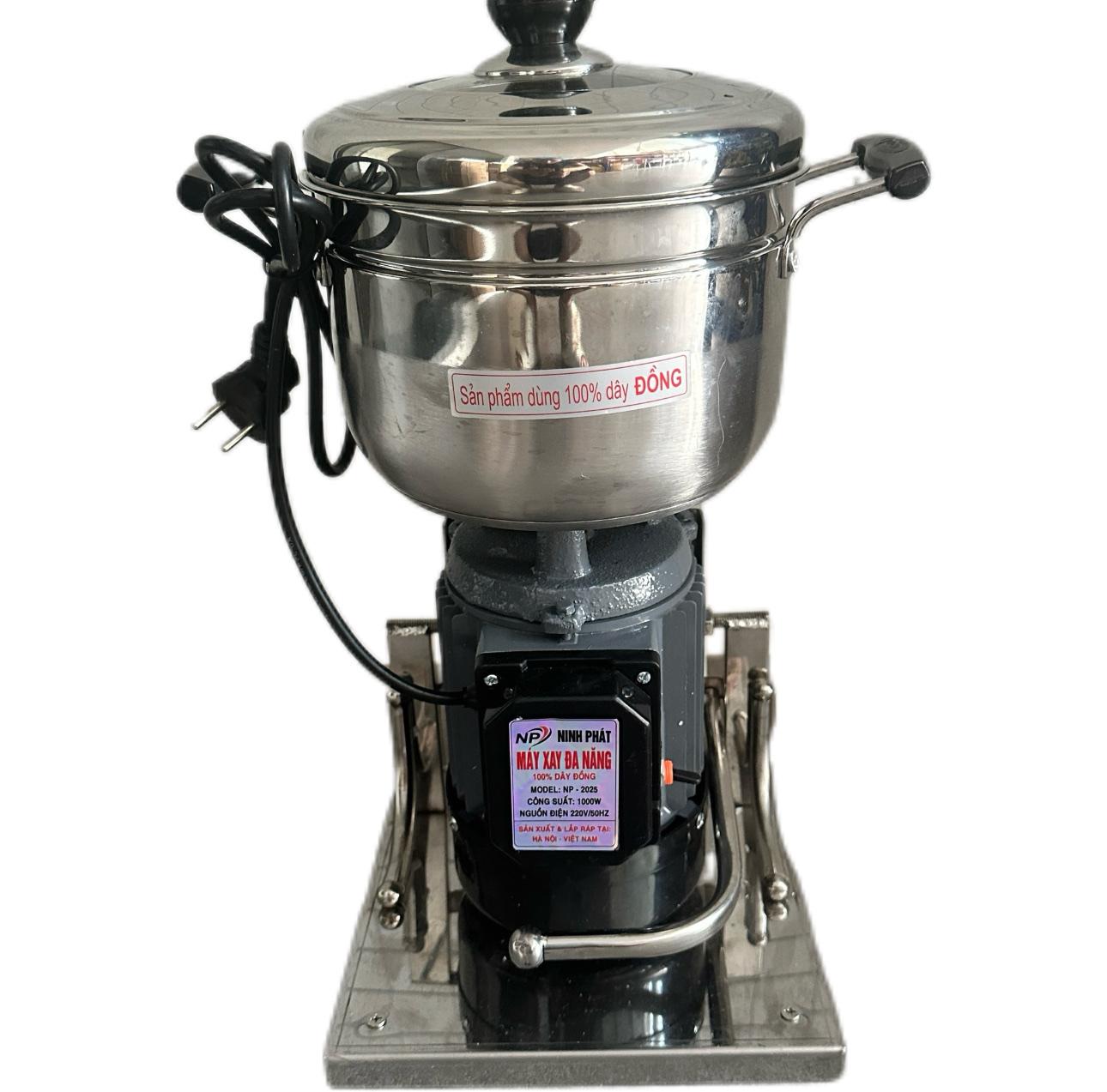 Điện Máy Minh Thành HD - Máy Xay Thịt Công Nghiệp 1000w Khung Inox Tôn Nồi 22cm Dao 3 Cánh Inox Tặng Thanh Ruốc Dây Đồng Thương Hiệu NINH PHÁT  Bảo Hành 12 Tháng