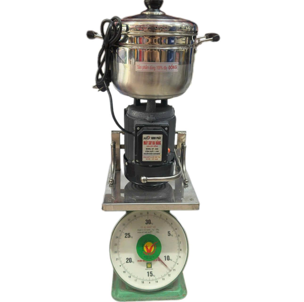 Điện Máy Minh Thành HD - Máy Xay Thịt Công Nghiệp 1.1kw - 220v Lõi Đồng 100% Khung Inox Tôn Nồi 22cm Dao 3 Cánh Inox Tặng Thanh Ruốc Thương Hiệu NINH PHÁT  Bảo Hành 12 Tháng